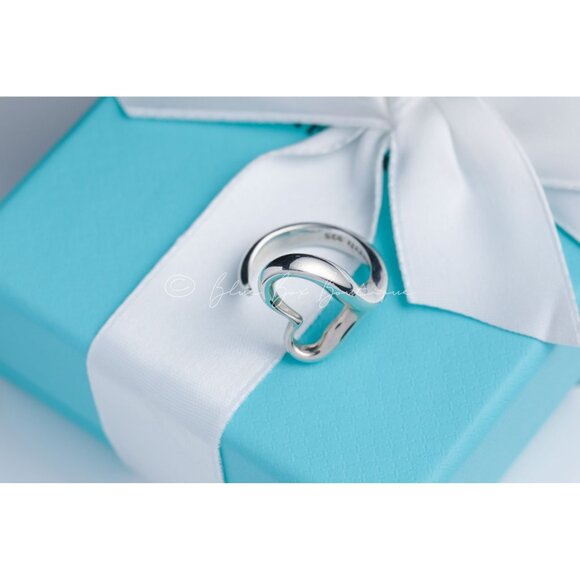 Tiffany & Co. Ring Open Heart Elsa Peretti Vintage in Sterling Silver w/Pouch - Picture 5 of 11